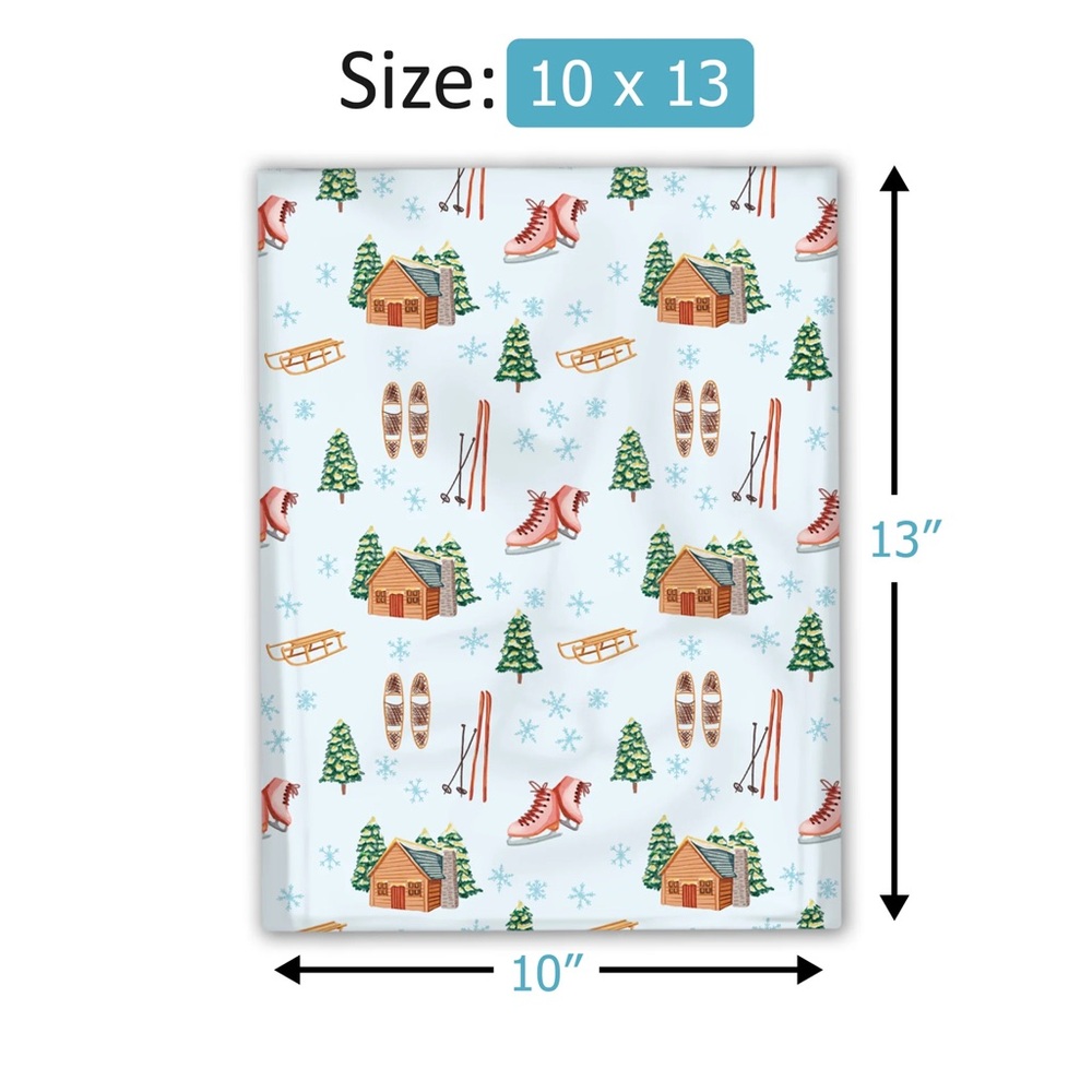 Christmas Snowfall Day Poly Mailers 10x13 Pack of 25 - Picture 4 of 9